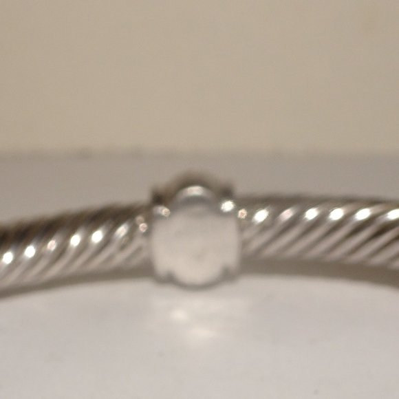 SS 925 Pave Diamonds Cable Cuff Bracelet - Picture 9 of 9